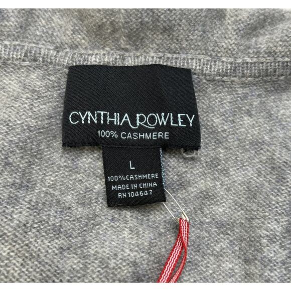 Cynthia Rowley Gray Cashmere Ruffled Open Cardigan Sweater L Crop L/S Fairy - Picture 5 of 8